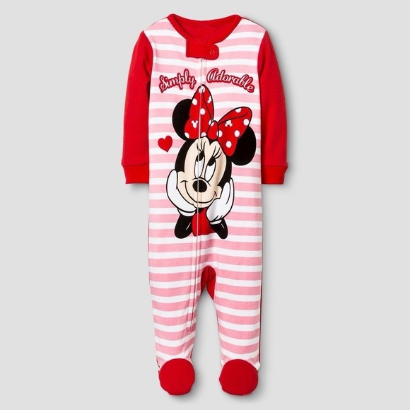 Disney Minnie Mouse Simply Adorable Footed Pajamas - Picture 3 of 7